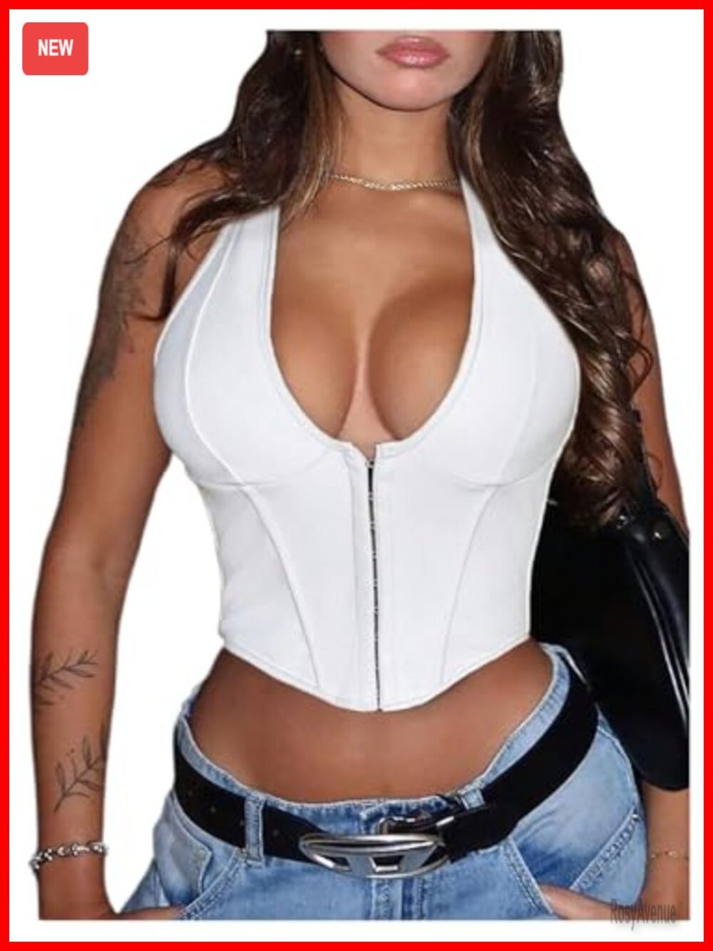 PU Leather Halter Neck Crop Tank Top Backless Asymmetrical Y2K